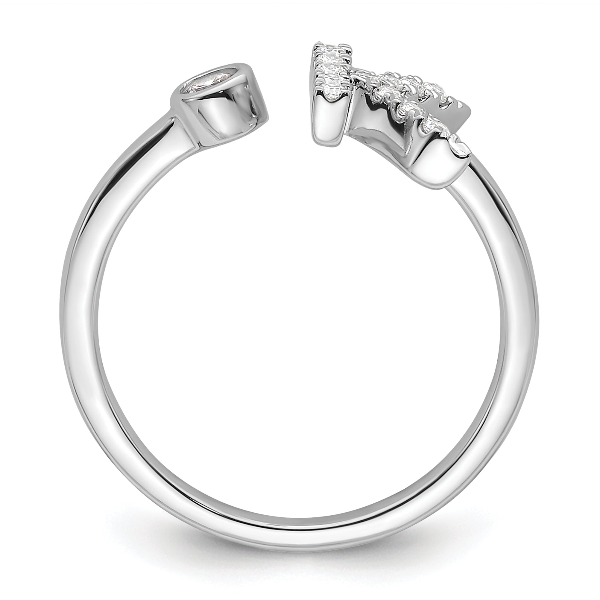 14k White Gold 1/5 carat Lab Grown Diamond VS/SI+ G+ Initial K Adjustable Ring Secondary image