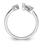 14k White Gold 1/5 carat Lab Grown Diamond VS/SI+ G+ Initial K Adjustable Ring