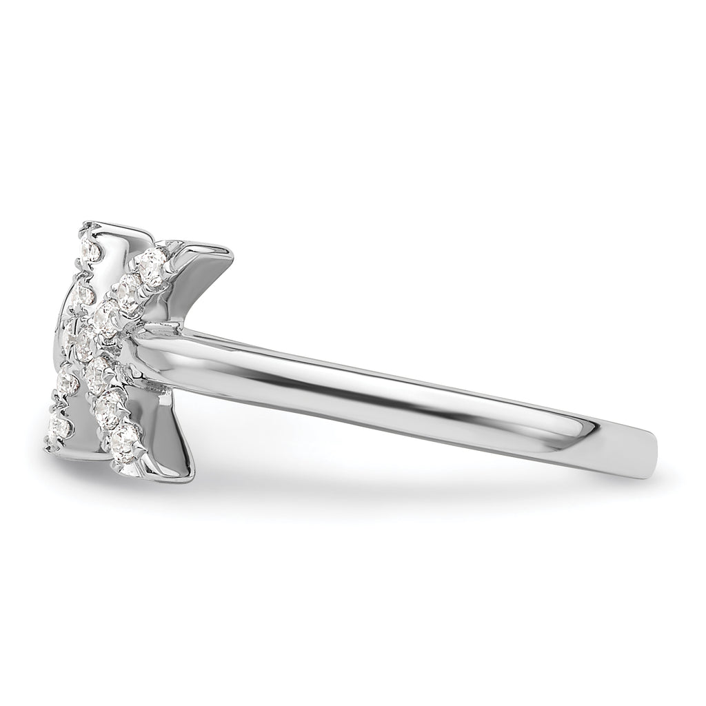 14k White Gold 1/5 carat Lab Grown Diamond VS/SI+ G+ Initial K Adjustable Ring