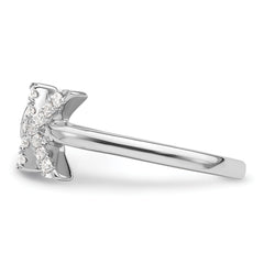 14k White Gold 1/5 carat Lab Grown Diamond VS/SI+ G+ Initial K Adjustable Ring