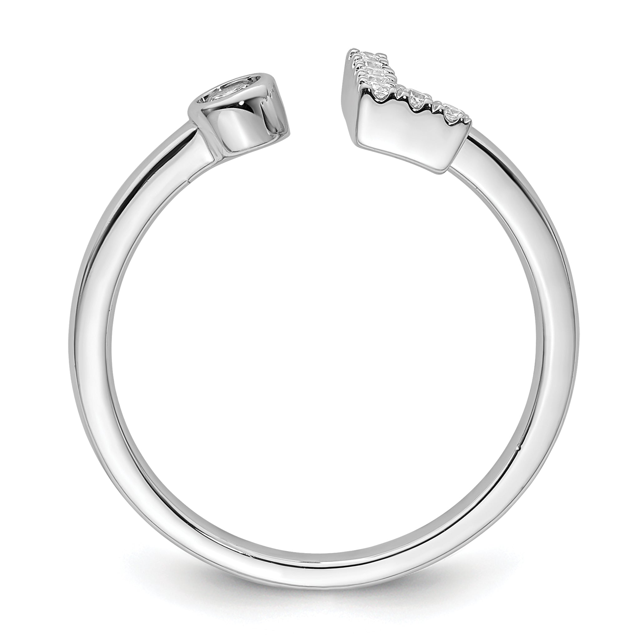 14k White Gold 1/8 carat Lab Grown Diamond VS/SI+ G+ Initial L Adjustable Ring Secondary image