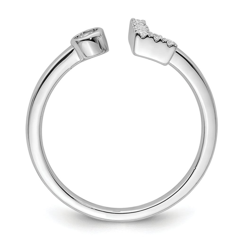 14k White Gold 1/8 carat Lab Grown Diamond VS/SI+ G+ Initial L Adjustable Ring