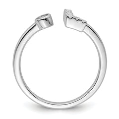 14k White Gold 1/8 carat Lab Grown Diamond VS/SI+ G+ Initial L Adjustable Ring