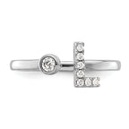 14k White Gold 1/8 carat Lab Grown Diamond VS/SI+ G+ Initial L Adjustable Ring