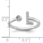 14k White Gold 1/8 carat Lab Grown Diamond VS/SI+ G+ Initial L Adjustable Ring