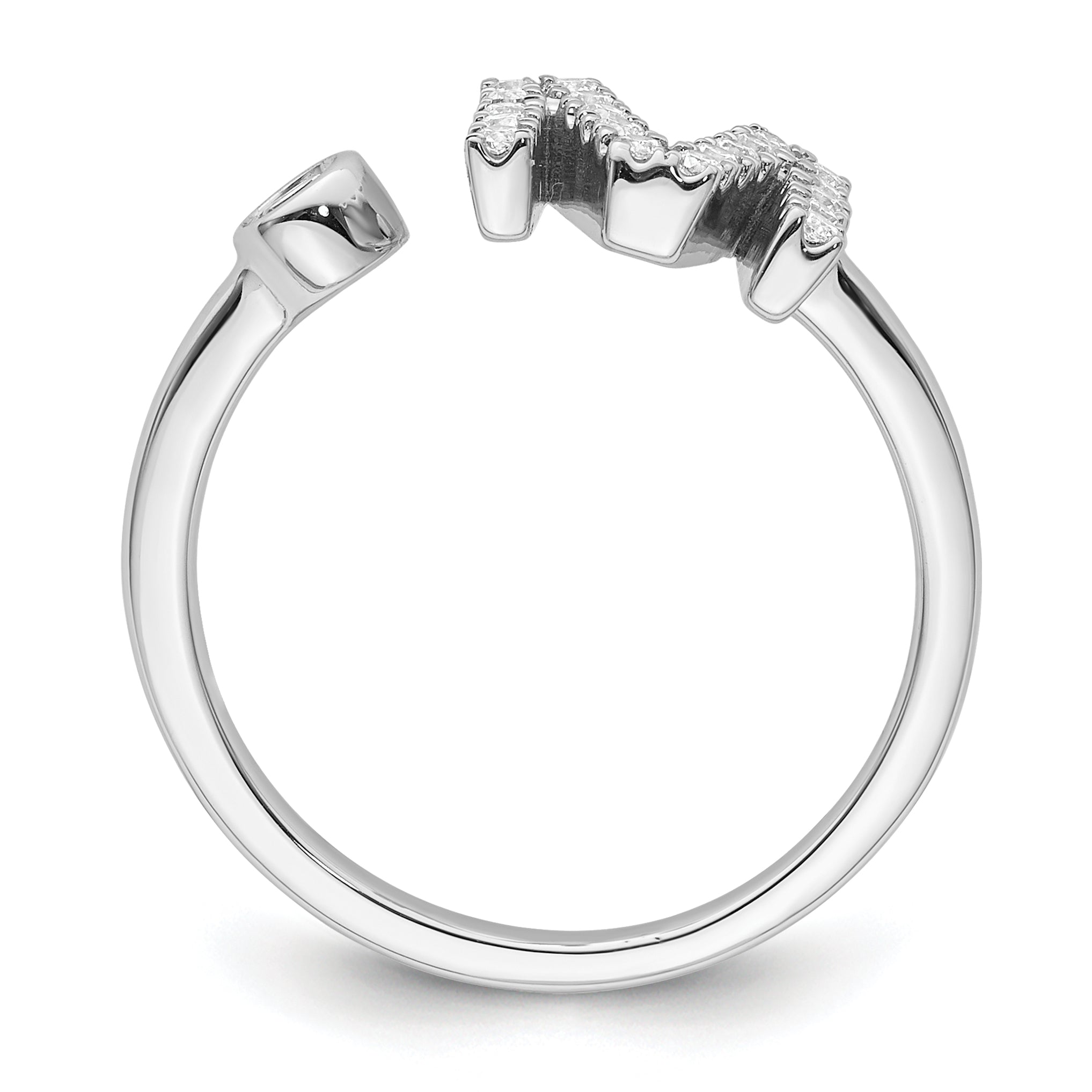 14k White Gold 1/4 carat Lab Grown Diamond VS/SI+ G+ Initial M Adjustable Ring