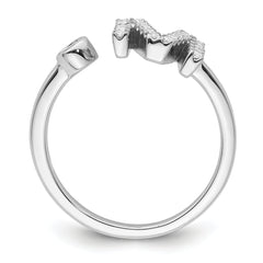 14k White Gold 1/4 carat Lab Grown Diamond VS/SI+ G+ Initial M Adjustable Ring