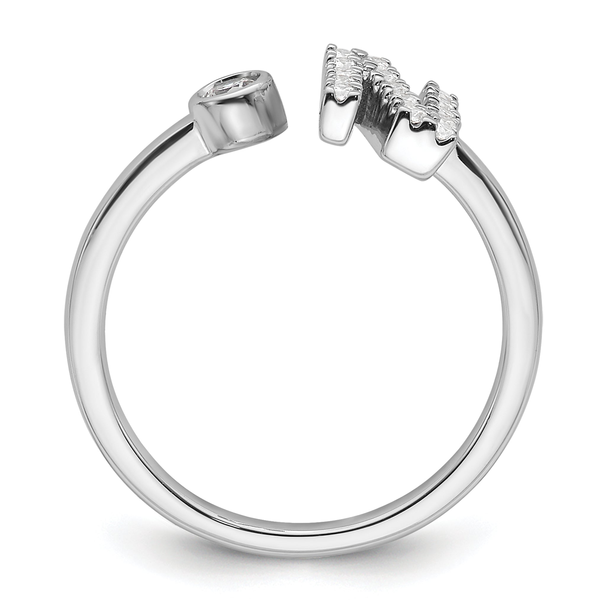 14k White Gold 1/5 carat Lab Grown Diamond VS/SI+ G+ Initial N Adjustable Ring Secondary image