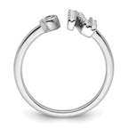 14k White Gold 1/5 carat Lab Grown Diamond VS/SI+ G+ Initial N Adjustable Ring