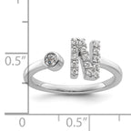 14k White Gold 1/5 carat Lab Grown Diamond VS/SI+ G+ Initial N Adjustable Ring