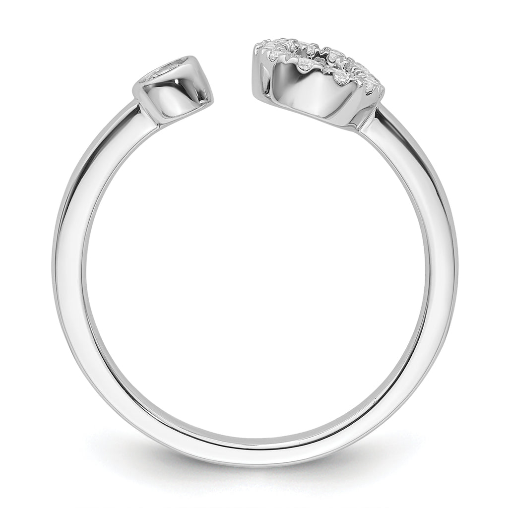14k White Gold 1/5 carat Lab Grown Diamond VS/SI+ G+ Initial O Adjustable Ring