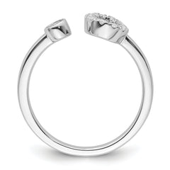 14k White Gold 1/5 carat Lab Grown Diamond VS/SI+ G+ Initial O Adjustable Ring