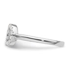 14k White Gold 1/5 carat Lab Grown Diamond VS/SI+ G+ Initial O Adjustable Ring