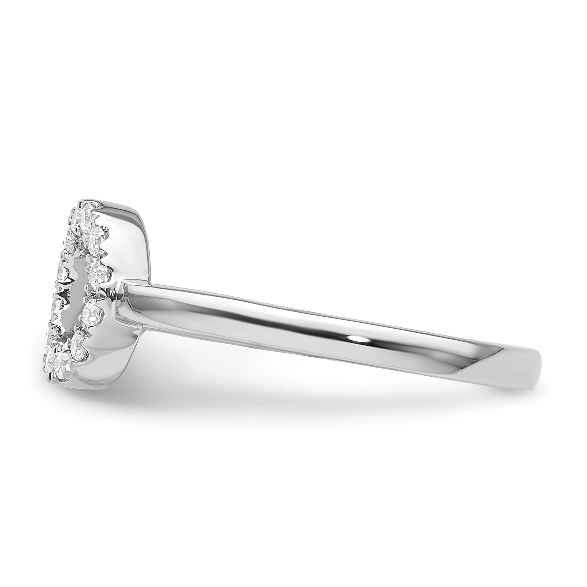 14k White Gold 1/5 carat Lab Grown Diamond VS/SI+ G+ Initial O Adjustable Ring