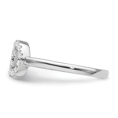 14k White Gold 1/5 carat Lab Grown Diamond VS/SI+ G+ Initial O Adjustable Ring