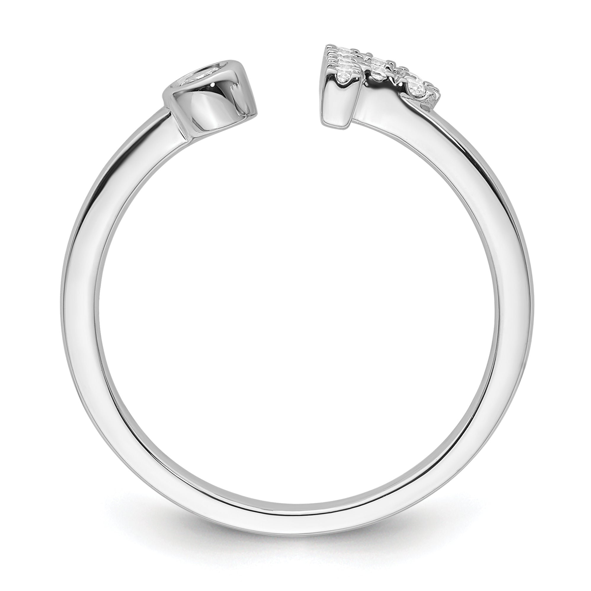 14k White Gold 1/6 carat Lab Grown Diamond VS/SI+ G+ Initial P Adjustable Ring