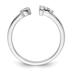 14k White Gold 1/6 carat Lab Grown Diamond VS/SI+ G+ Initial P Adjustable Ring