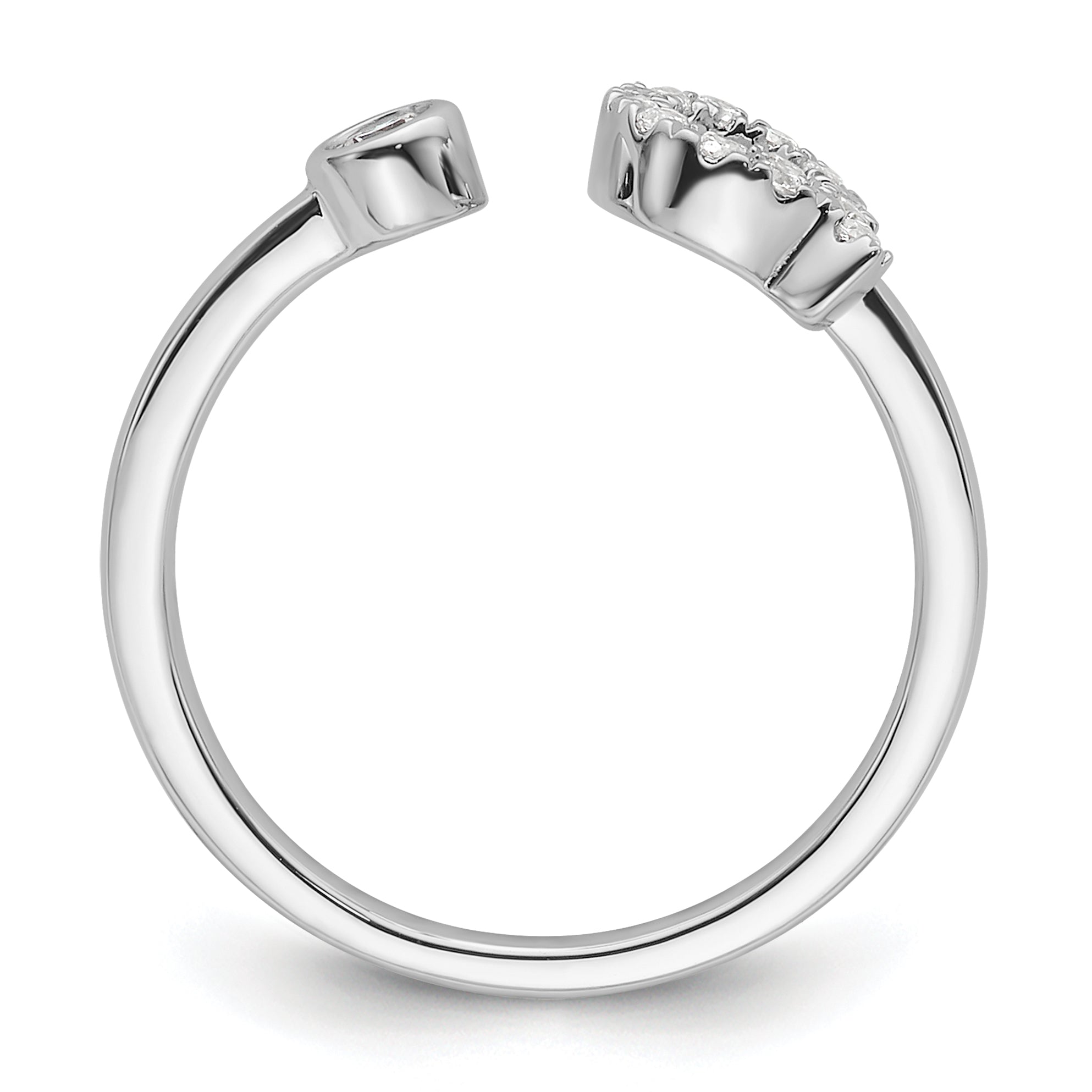 14k White Gold 1/5 carat Lab Grown Diamond VS/SI+ G+ Initial Q Adjustable Ring Secondary image