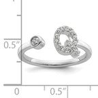 14k White Gold 1/5 carat Lab Grown Diamond VS/SI+ G+ Initial Q Adjustable Ring