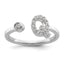 14k White Gold 1/5 carat Lab Grown Diamond VS/SI+ G+ Initial Q Adjustable Ring