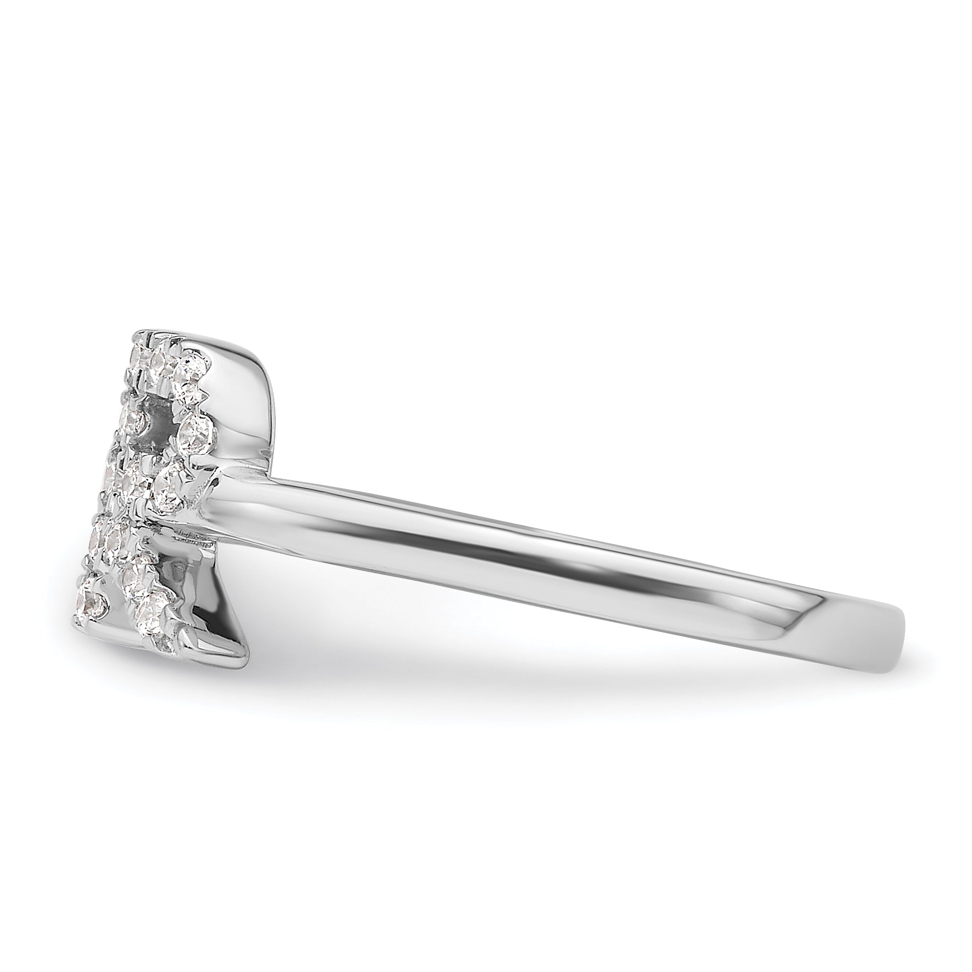 14k White Gold 1/5 carat Lab Grown Diamond VS/SI+ G+ Initial R Adjustable Ring