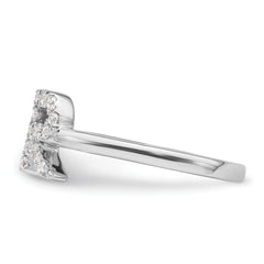 14k White Gold 1/5 carat Lab Grown Diamond VS/SI+ G+ Initial R Adjustable Ring