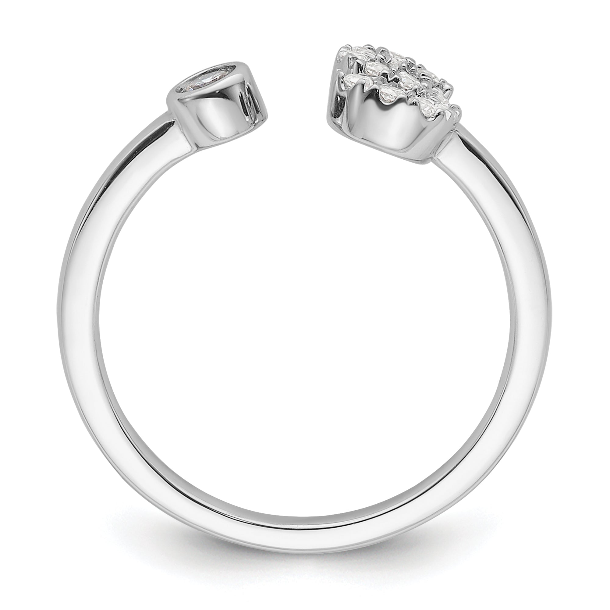 14k White Gold 1/6 carat Lab Grown Diamond VS/SI+ G+ Initial S Adjustable Ring