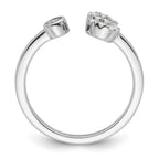 14k White Gold 1/6 carat Lab Grown Diamond VS/SI+ G+ Initial S Adjustable Ring