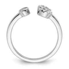 14k White Gold 1/6 carat Lab Grown Diamond VS/SI+ G+ Initial S Adjustable Ring