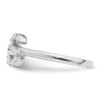 14k White Gold 1/6 carat Lab Grown Diamond VS/SI+ G+ Initial S Adjustable Ring