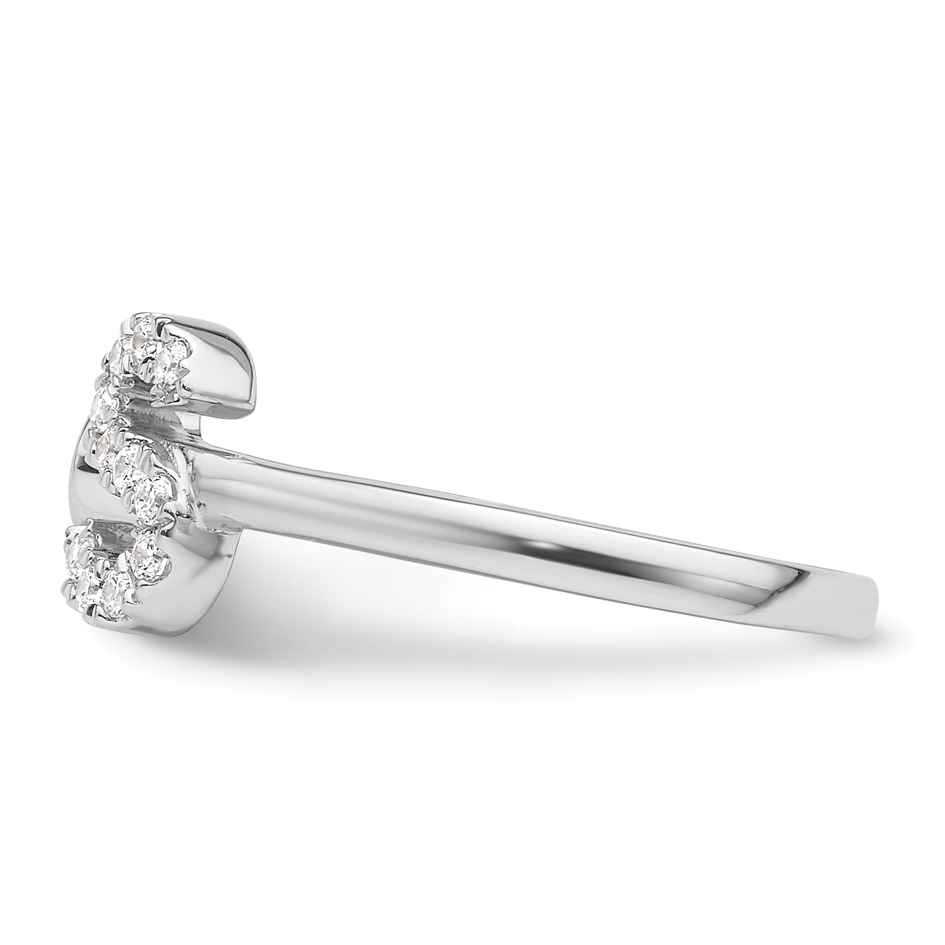 14k White Gold 1/6 carat Lab Grown Diamond VS/SI+ G+ Initial S Adjustable Ring