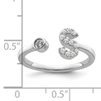 14k White Gold 1/6 carat Lab Grown Diamond VS/SI+ G+ Initial S Adjustable Ring