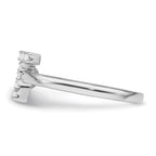 14k White Gold 1/6 carat Lab Grown Diamond VS/SI+ G+ Initial T Adjustable Ring