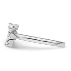 14k White Gold 1/6 carat Lab Grown Diamond VS/SI+ G+ Initial T Adjustable Ring
