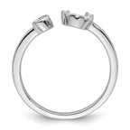 14k White Gold 1/6 carat Lab Grown Diamond VS/SI+ G+ Initial U Adjustable Ring