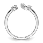 14k White Gold 1/6 carat Lab Grown Diamond VS/SI+ G+ Initial V Adjustable Ring