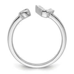 14k White Gold 1/6 carat Lab Grown Diamond VS/SI+ G+ Initial V Adjustable Ring