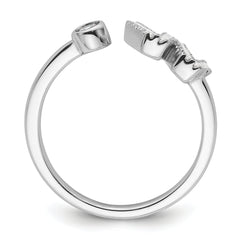 14k White Gold 1/4 carat Lab Grown Diamond VS/SI+ G+ Initial W Adjustable Ring