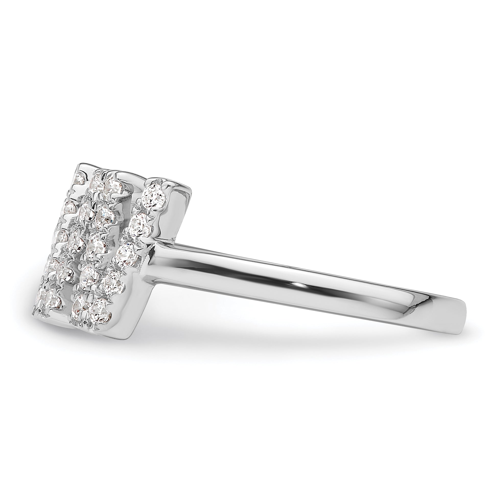 14k White Gold 1/4 carat Lab Grown Diamond VS/SI+ G+ Initial W Adjustable Ring