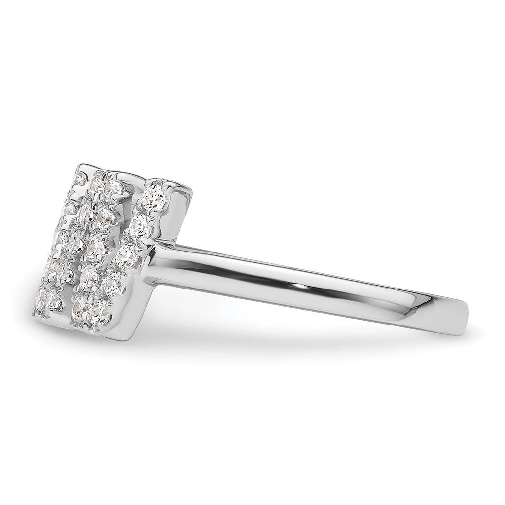 14k White Gold 1/4 carat Lab Grown Diamond VS/SI+ G+ Initial W Adjustable Ring