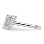 14k White Gold 1/4 carat Lab Grown Diamond VS/SI+ G+ Initial W Adjustable Ring