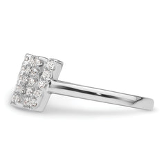 14k White Gold 1/4 carat Lab Grown Diamond VS/SI+ G+ Initial W Adjustable Ring