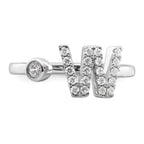14k White Gold 1/4 carat Lab Grown Diamond VS/SI+ G+ Initial W Adjustable Ring