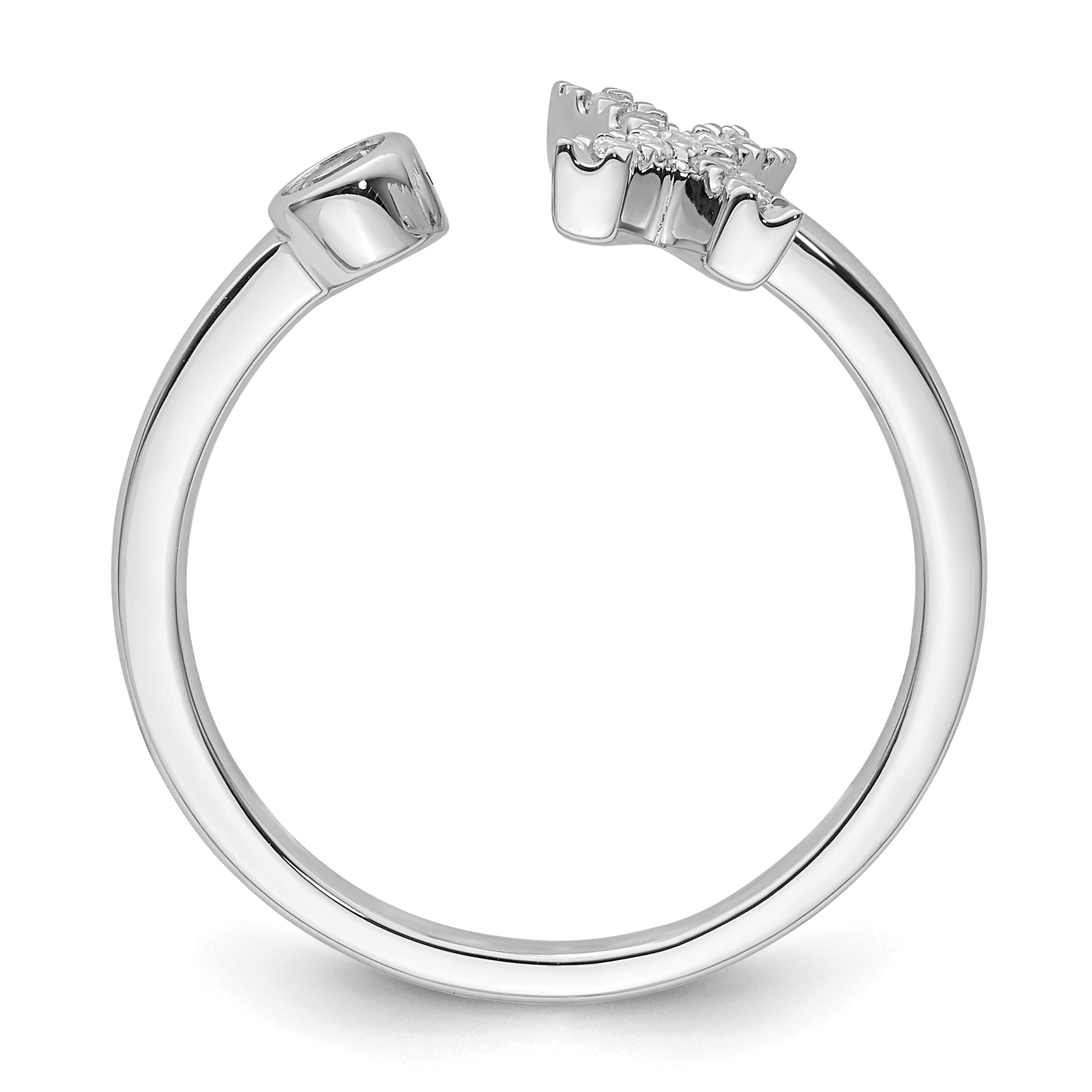 14k White Gold 1/6 carat Lab Grown Diamond VS/SI+ G+ Initial X Adjustable Ring Secondary image