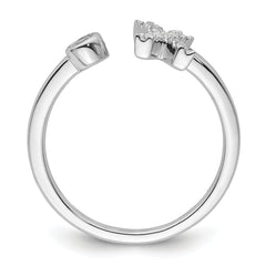 14k White Gold 1/6 carat Lab Grown Diamond VS/SI+ G+ Initial X Adjustable Ring