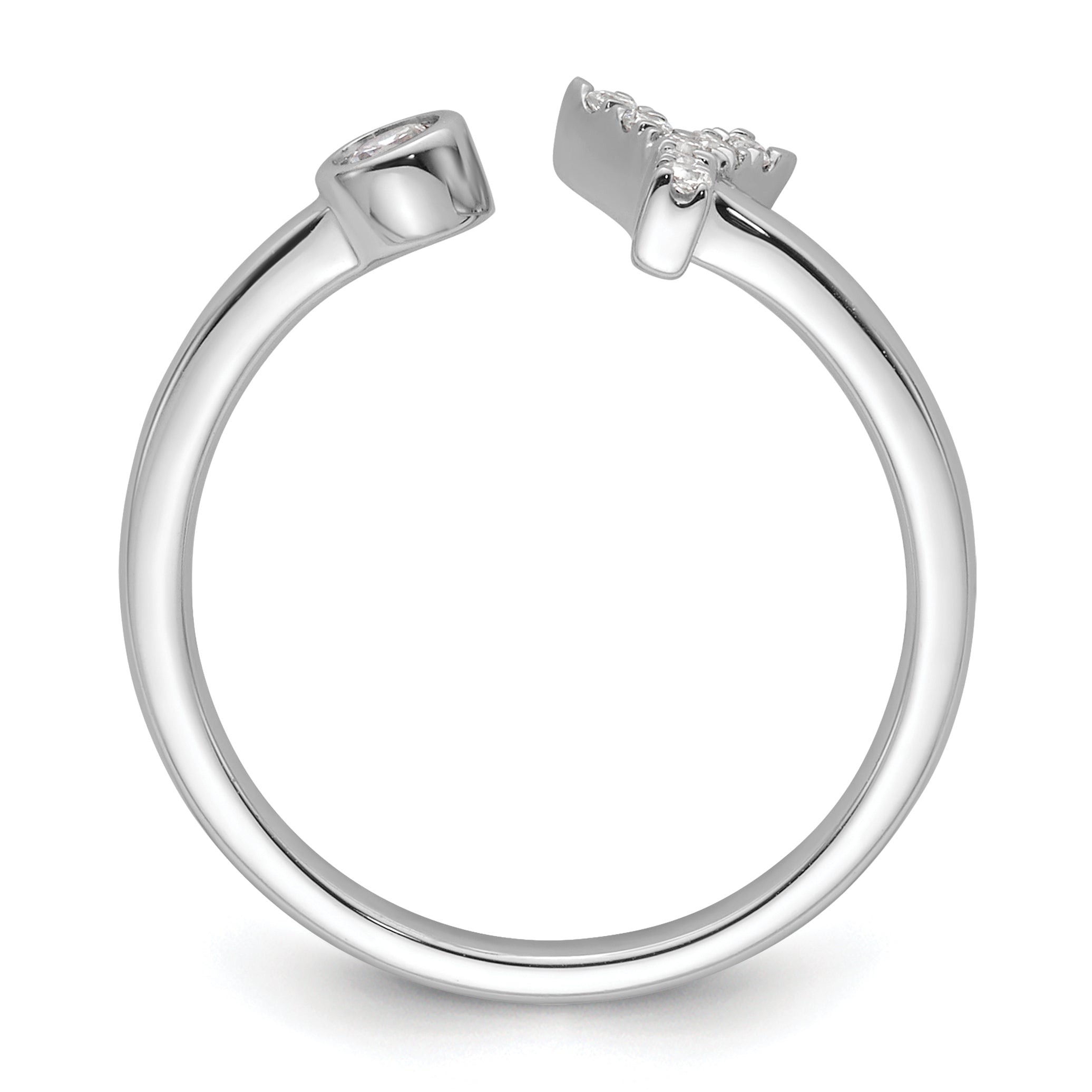 14k White Gold 1/8 carat Lab Grown Diamond VS/SI+ G+ Initial Y Adjustable Ring