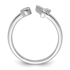 14k White Gold 1/8 carat Lab Grown Diamond VS/SI+ G+ Initial Y Adjustable Ring