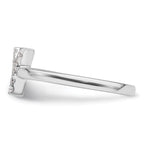 14k White Gold 1/8 carat Lab Grown Diamond VS/SI+ G+ Initial Y Adjustable Ring