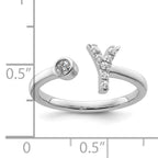 14k White Gold 1/8 carat Lab Grown Diamond VS/SI+ G+ Initial Y Adjustable Ring