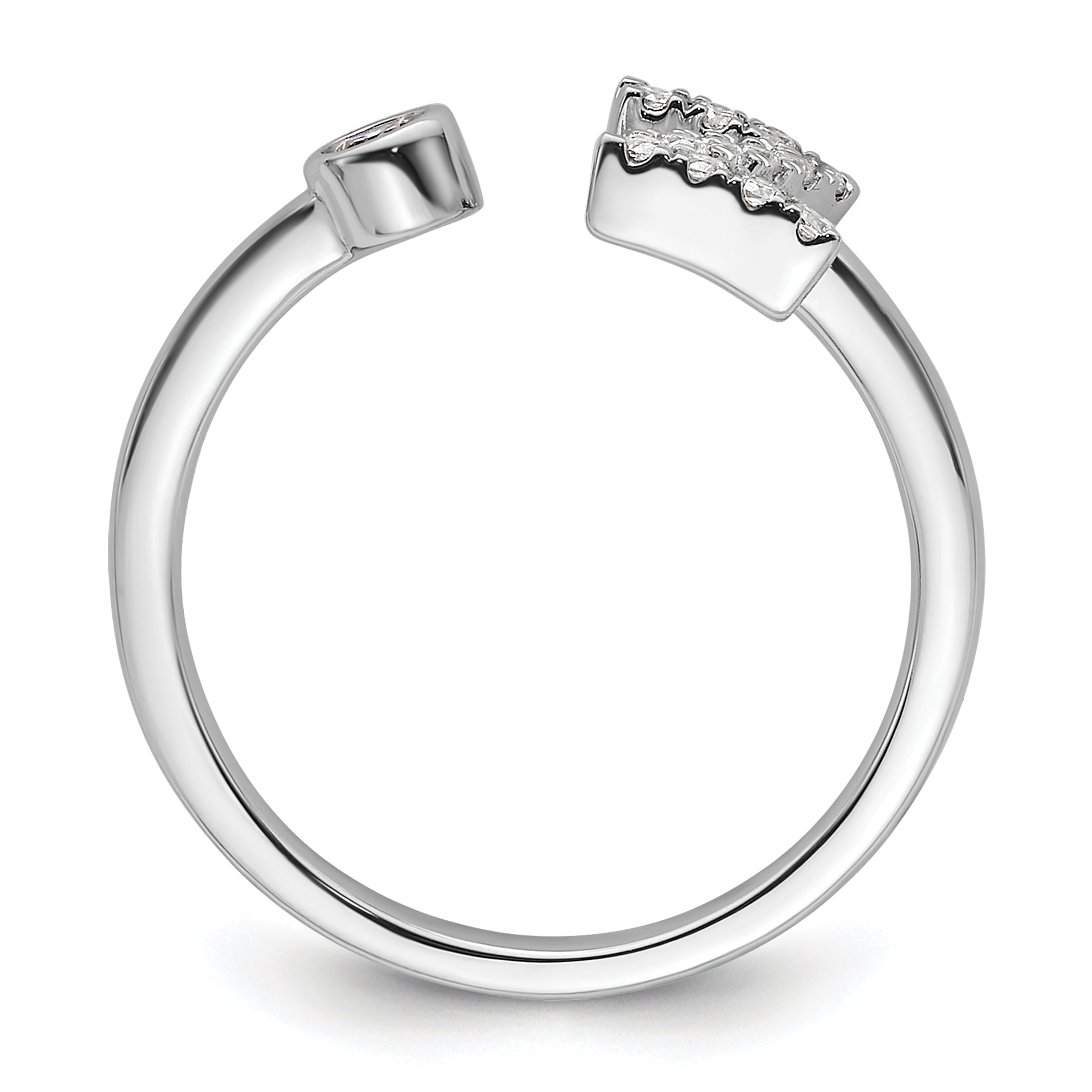 14k White Gold 1/5 carat Lab Grown Diamond VS/SI+ G+ Initial Z Adjustable Ring